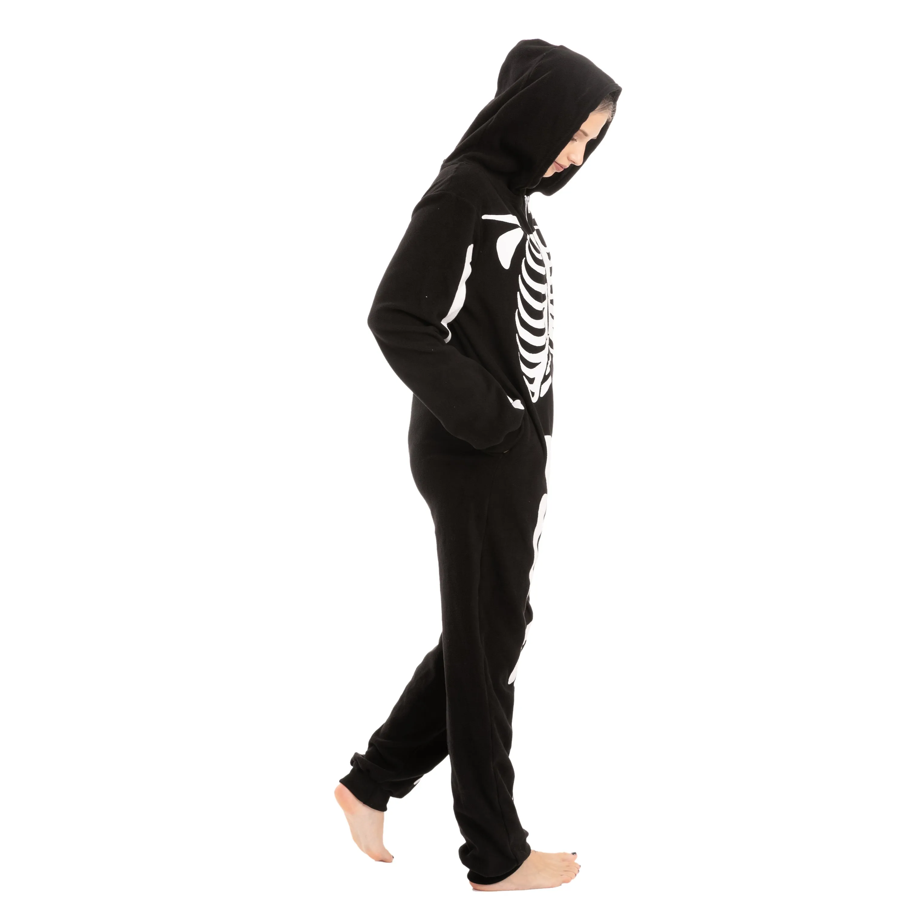 Skeleton Plush Pajamas jumpsuit - Adult