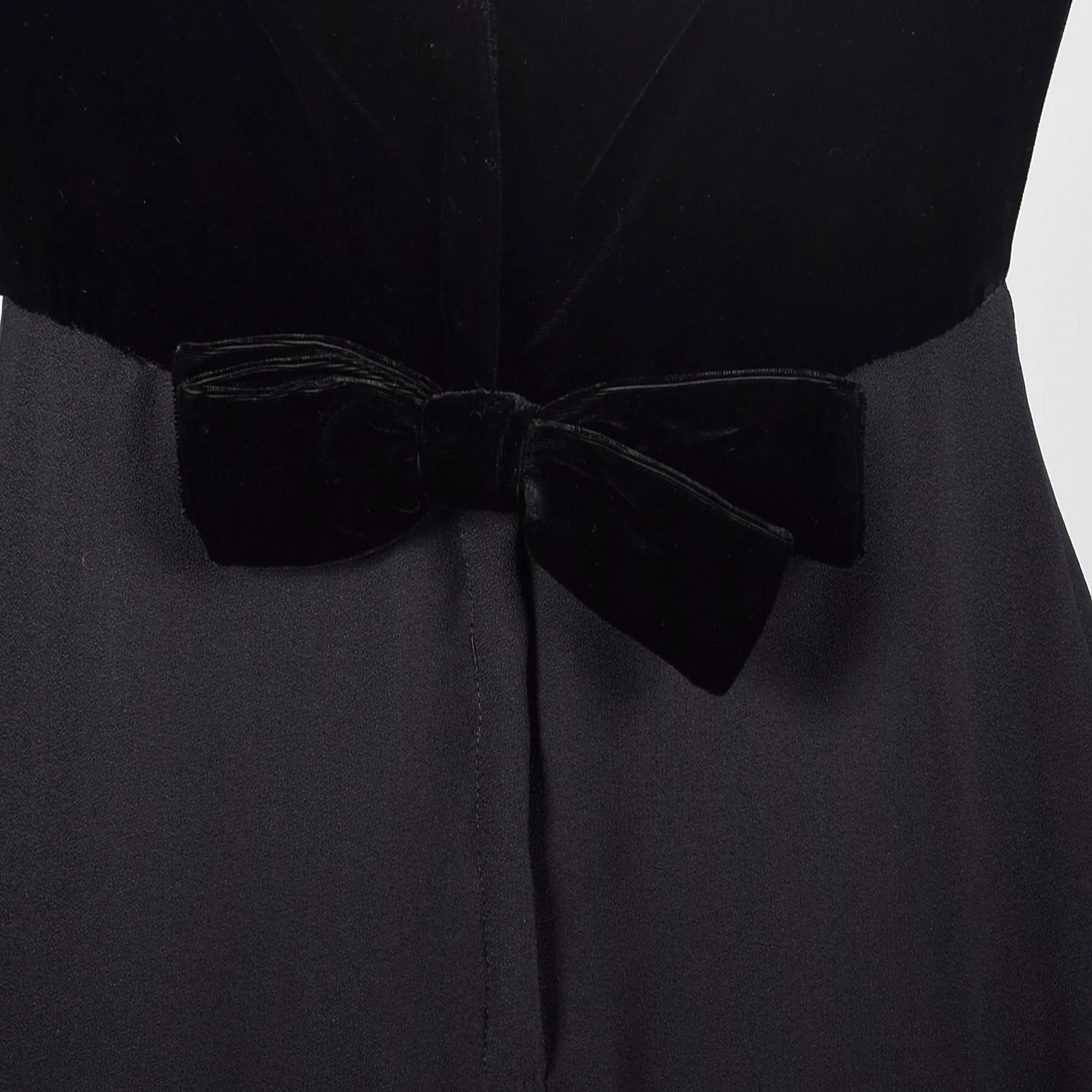 Small 1960s Black Velvet Tiered Skirt Cocktail Dress