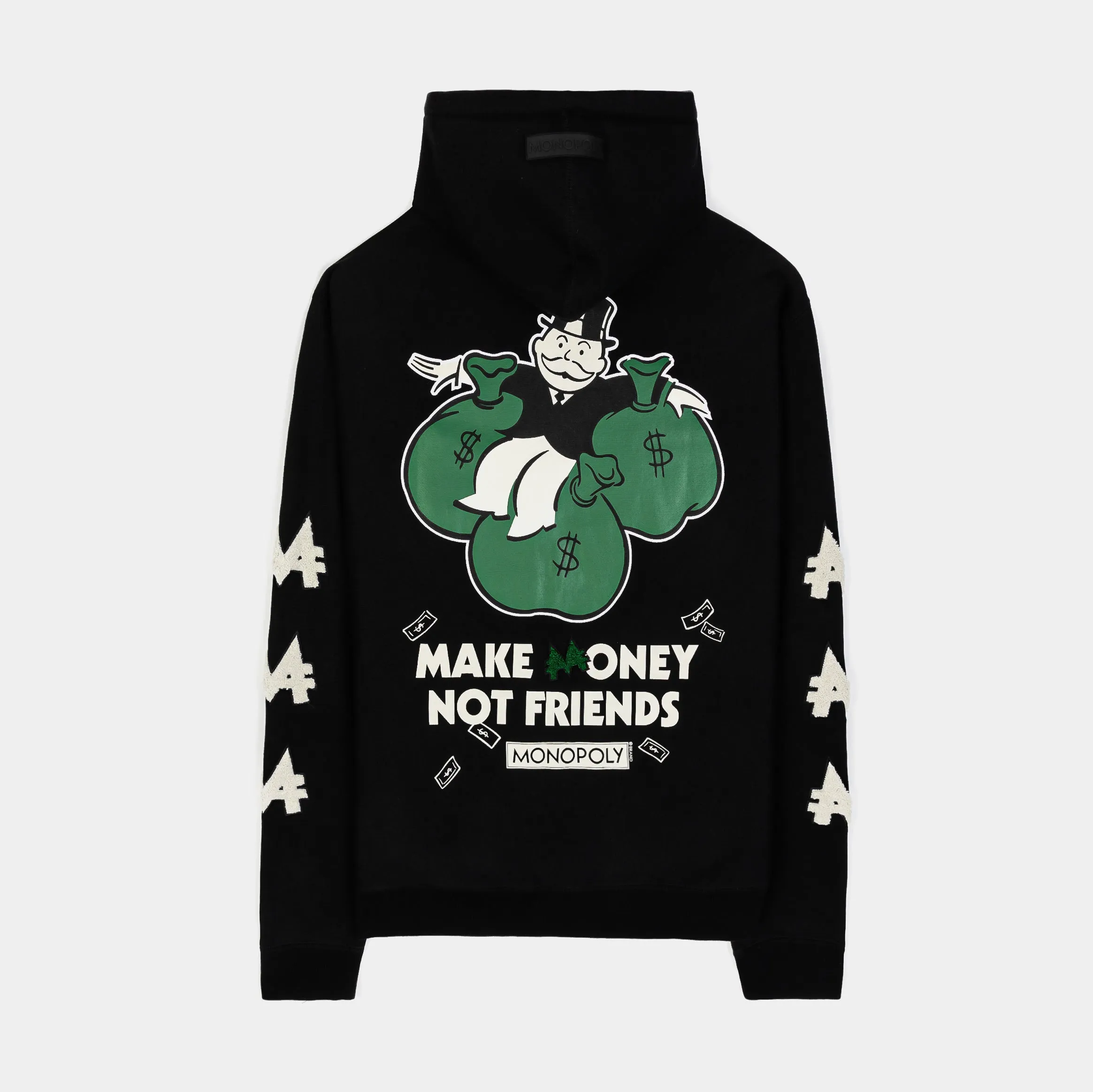 SP x Monopoly Make Money Not Friends Pullover Mens Hoodie (Black/Green)