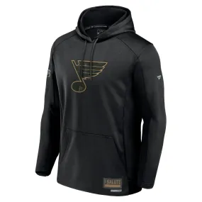 ST. LOUIS BLUES FANATICS AUTHENTIC PRO MILITARY HOODIE - BLACK