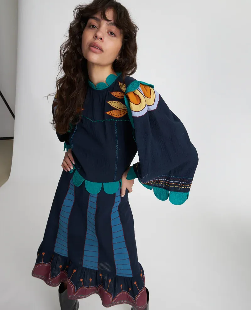 Stella Nova Embroidered Multicolour Dress