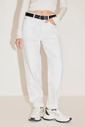 Straight Fit Cropped Jeans In White