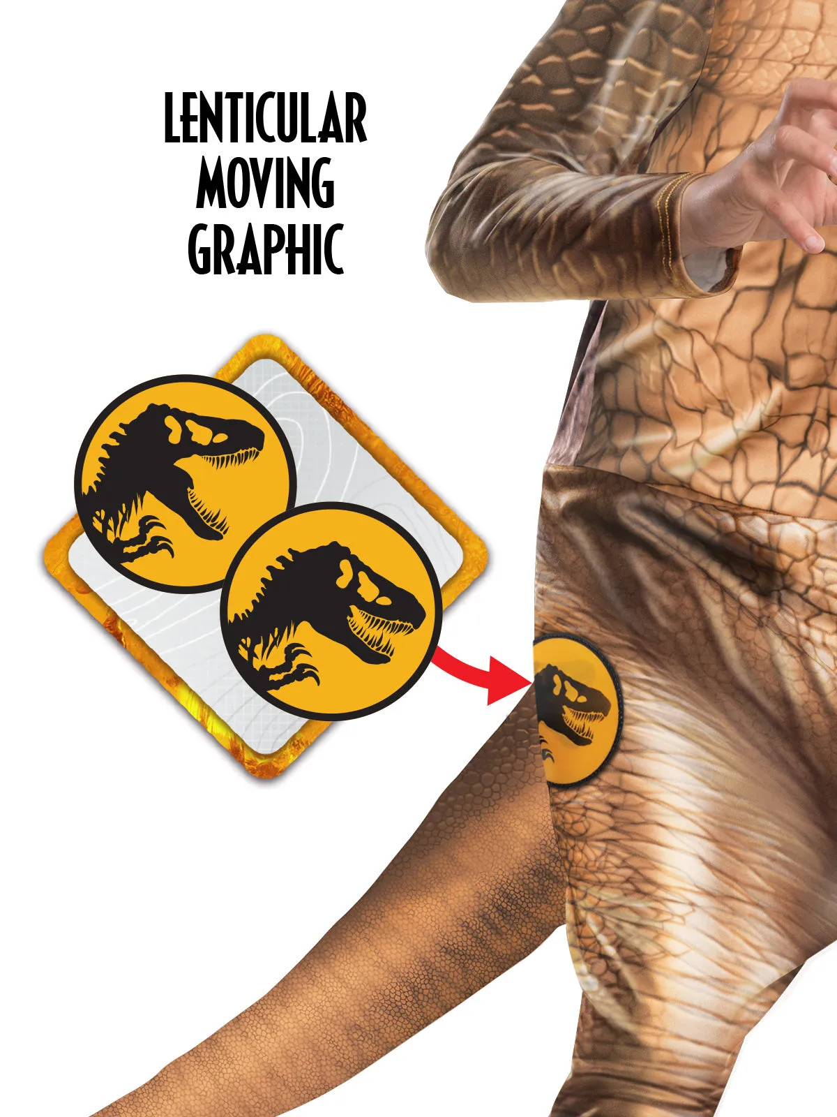 T-REX DELUXE LENTICULAR COSTUME, CHILD