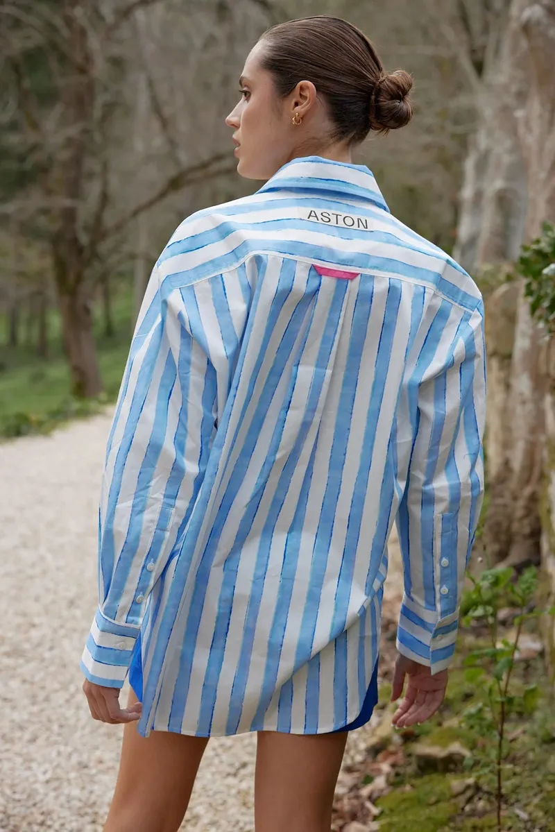 The Buddy Shirt | Lapis  Stripe