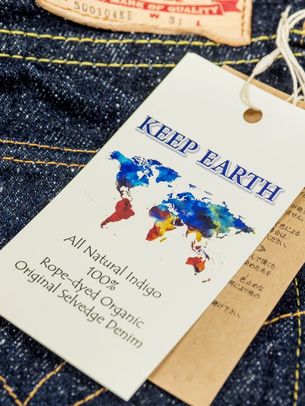 The Strike Gold 0103KE "Keep Earth" Natural Indigo Regular Straight Jeans