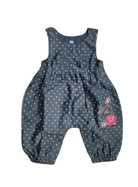 Tu Blue Floral Design Polka Dot Jumpsuit