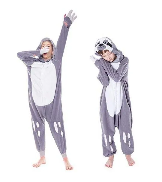 Unisex Child Sloth Animal Pajama Plush jumpsuit