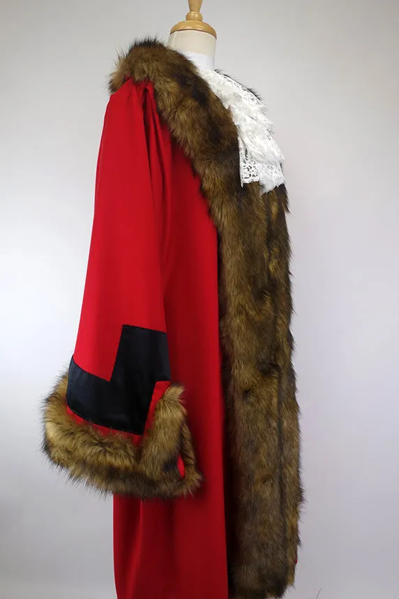 Velvet and Faux Fur Mayor Robe with Lace Collar Jabot