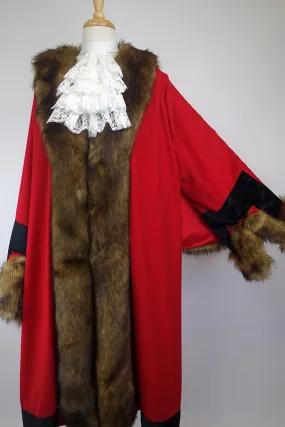 Velvet and Faux Fur Mayor Robe with Lace Collar Jabot