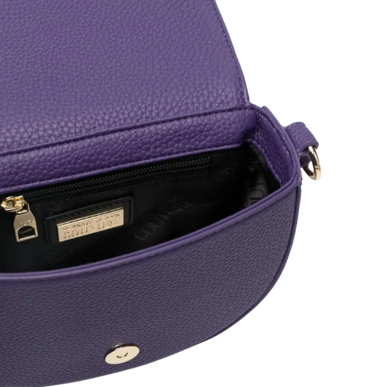 Versace Jeans Couture Baroque Buckle Purple Crossbody Bag