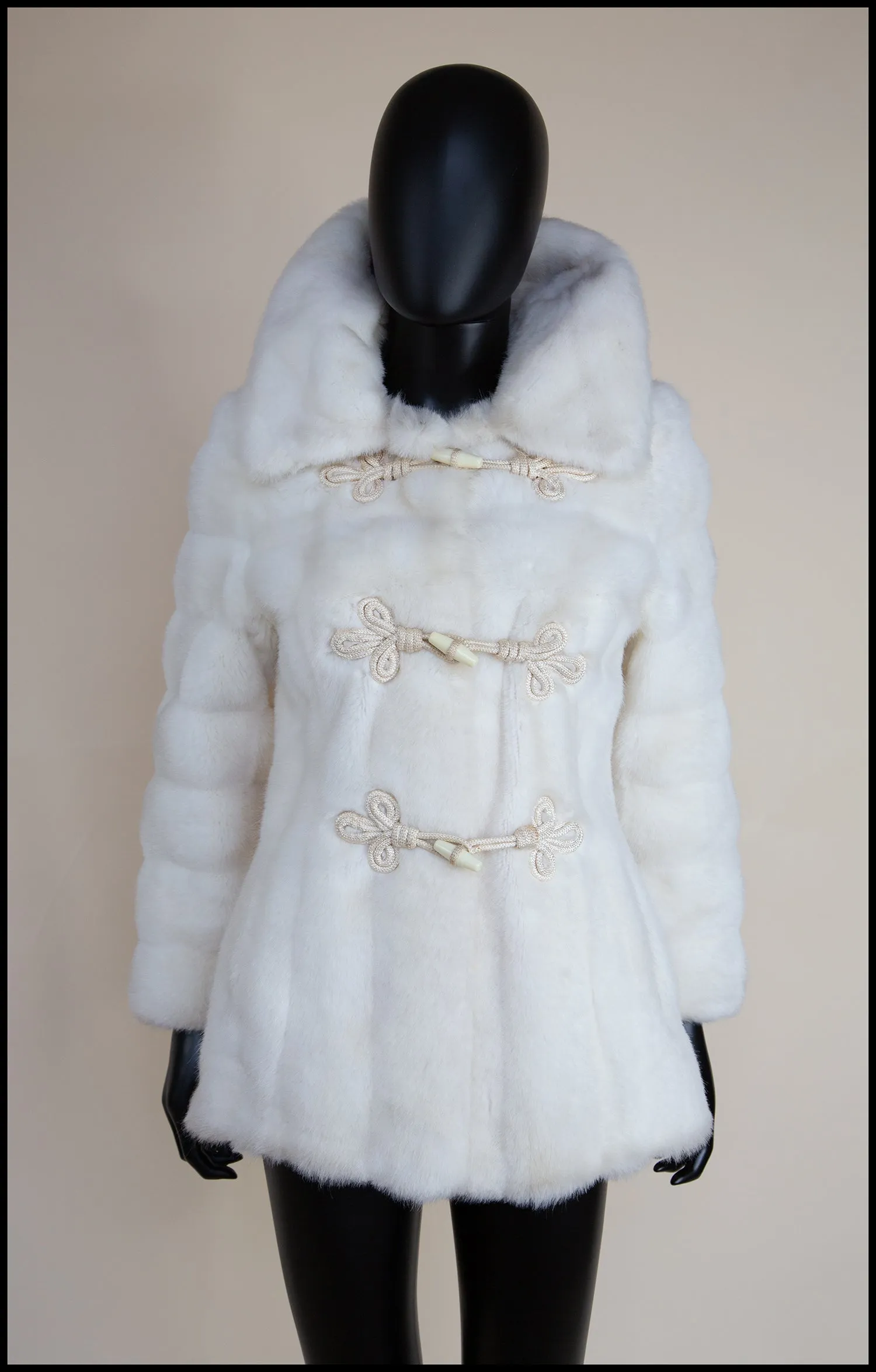 Vintage 1960s Ivory Faux Fur Coat (as is)