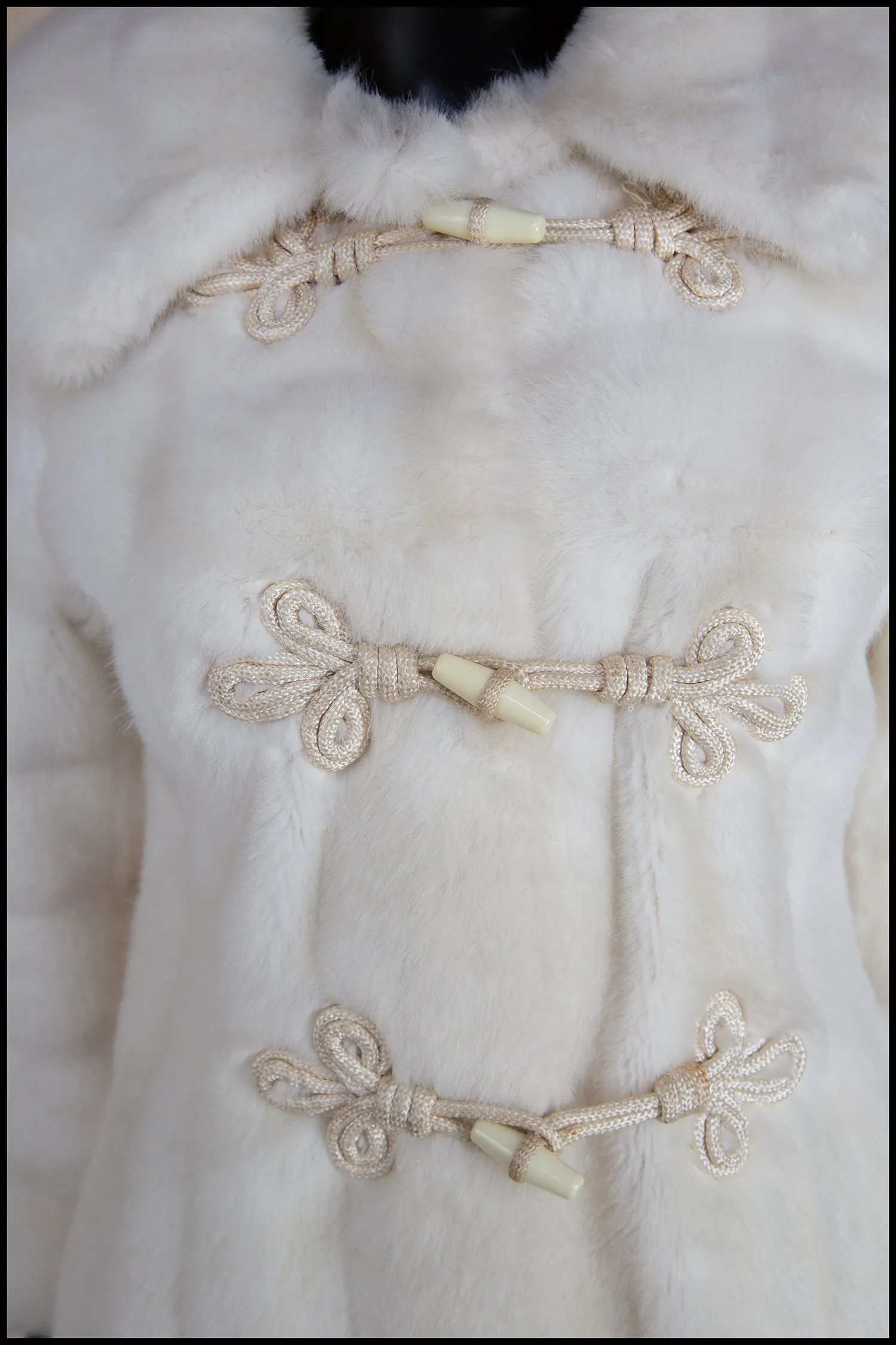 Vintage 1960s Ivory Faux Fur Coat (as is)