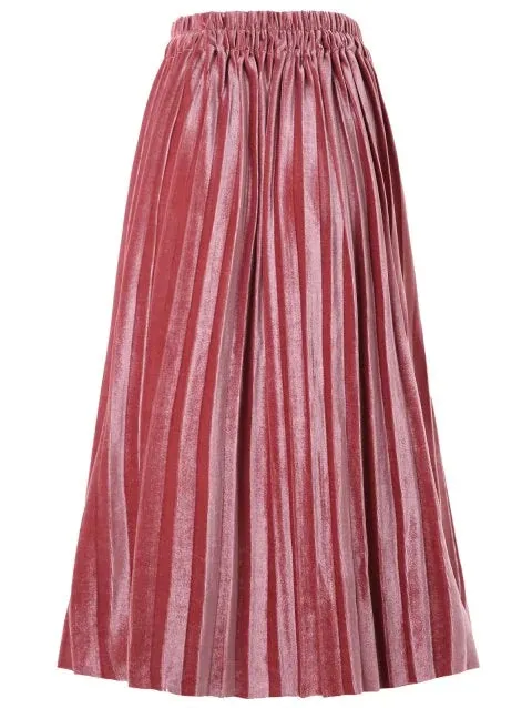 Vintage Pleated High Waist Skirt