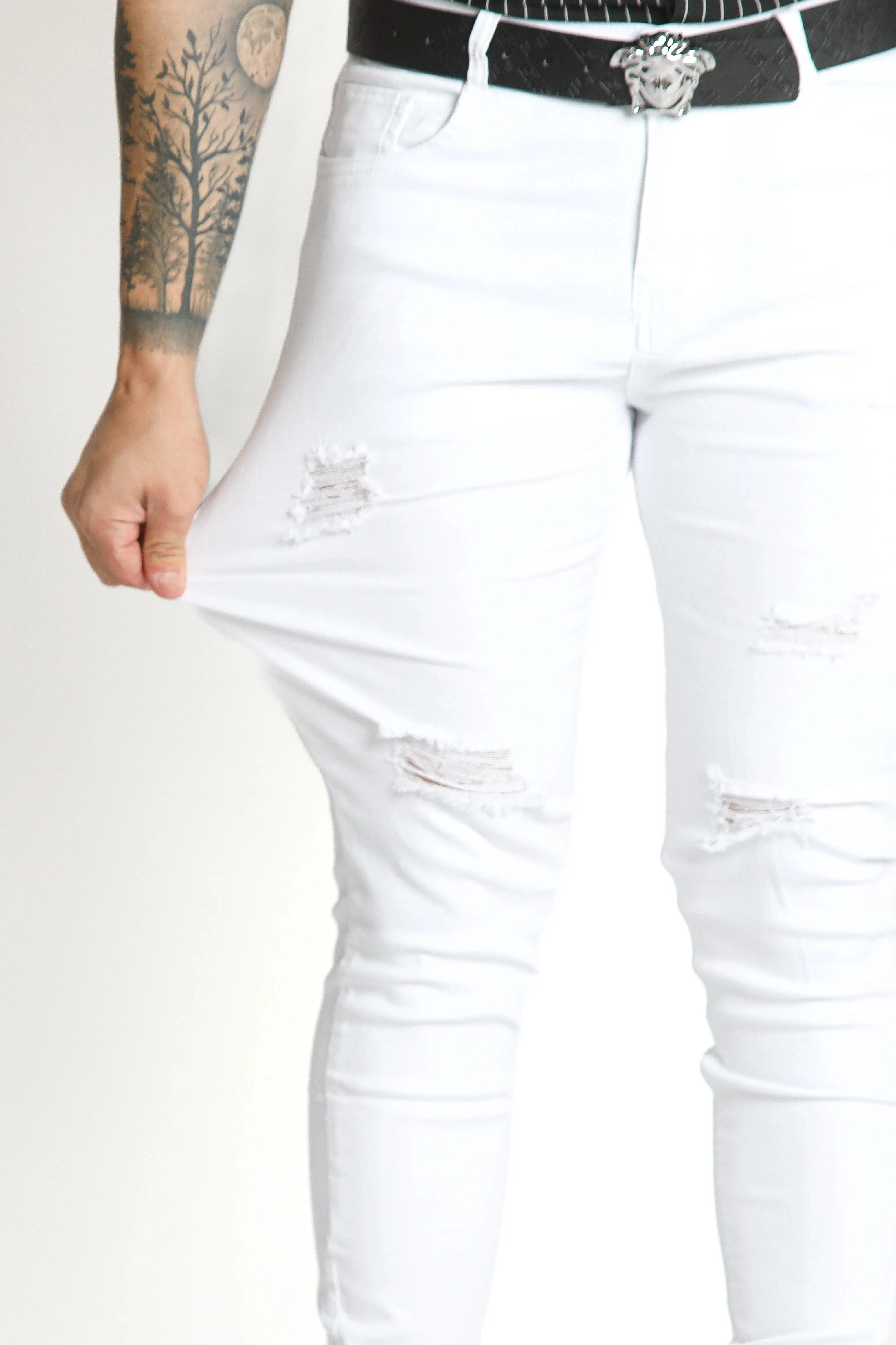 White Stretch Skinny Fit Jeans