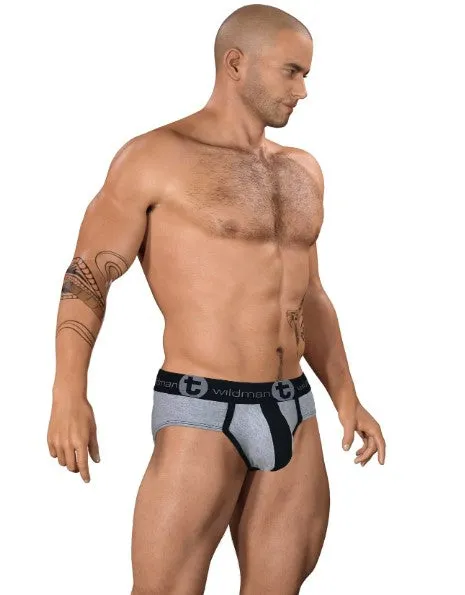 WildmanT - Big Boy Pouch Brief - XLarge (Grey/Black)