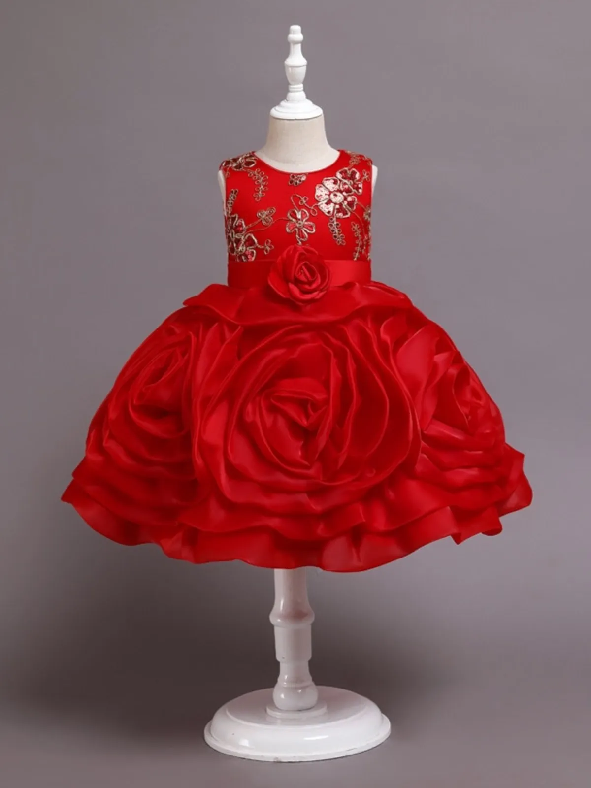 Winter Roses Shimmer Formal Dress