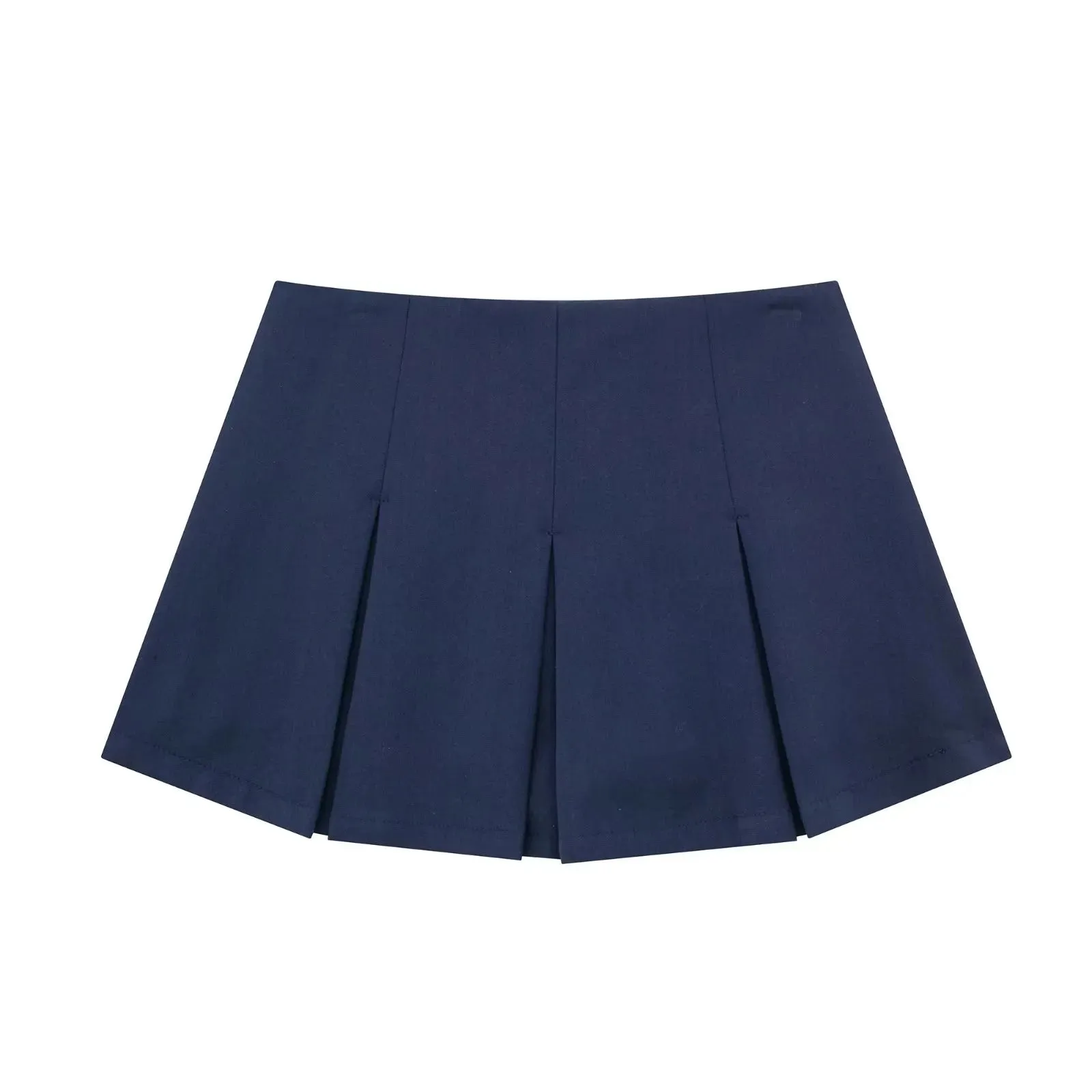 Women High Waist Wide Pleats Design Slim Shorts Skirts Female Side Zipper Culottes Hot Shorts Chic Pantalone Cortos P2576