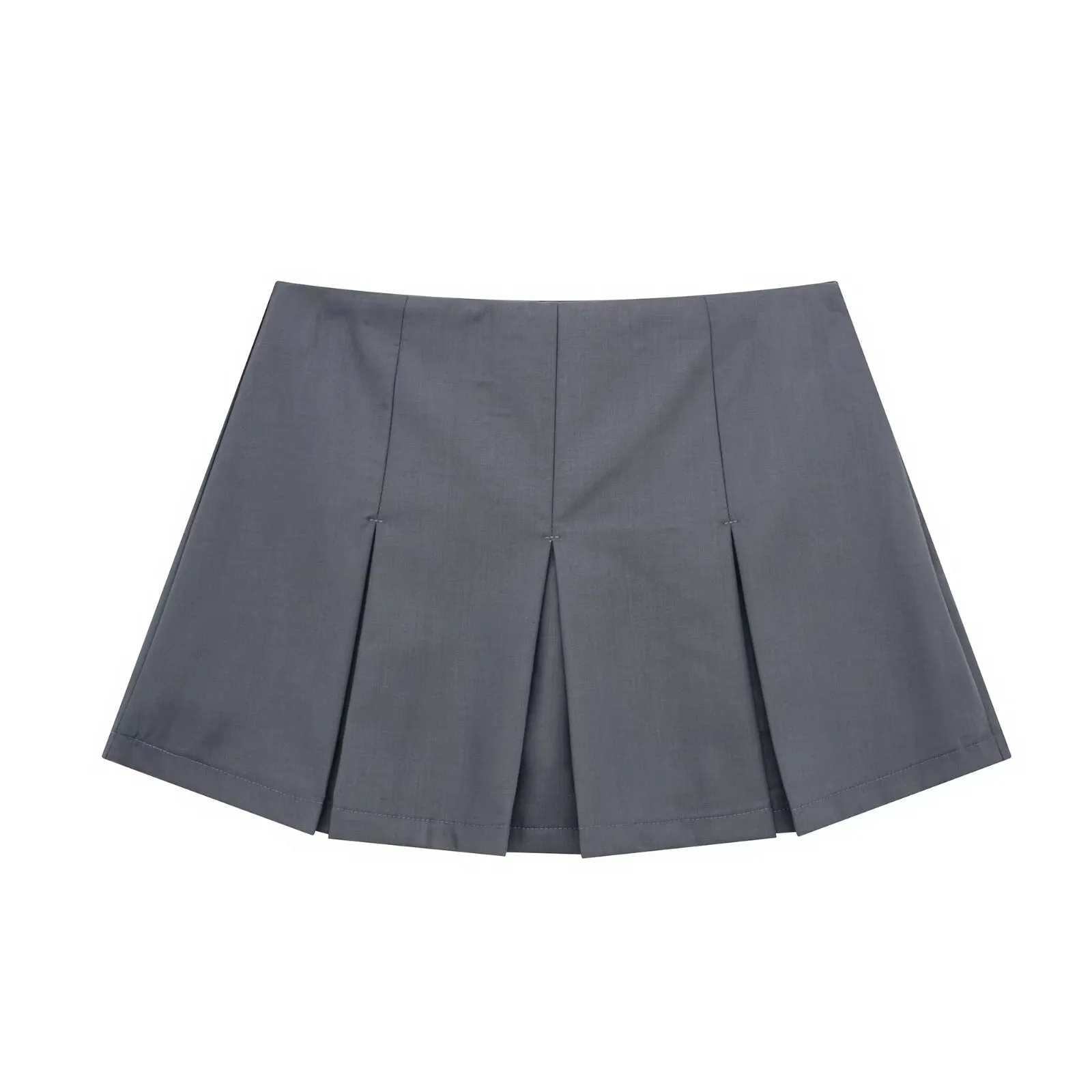 Women High Waist Wide Pleats Design Slim Shorts Skirts Female Side Zipper Culottes Hot Shorts Chic Pantalone Cortos P2576