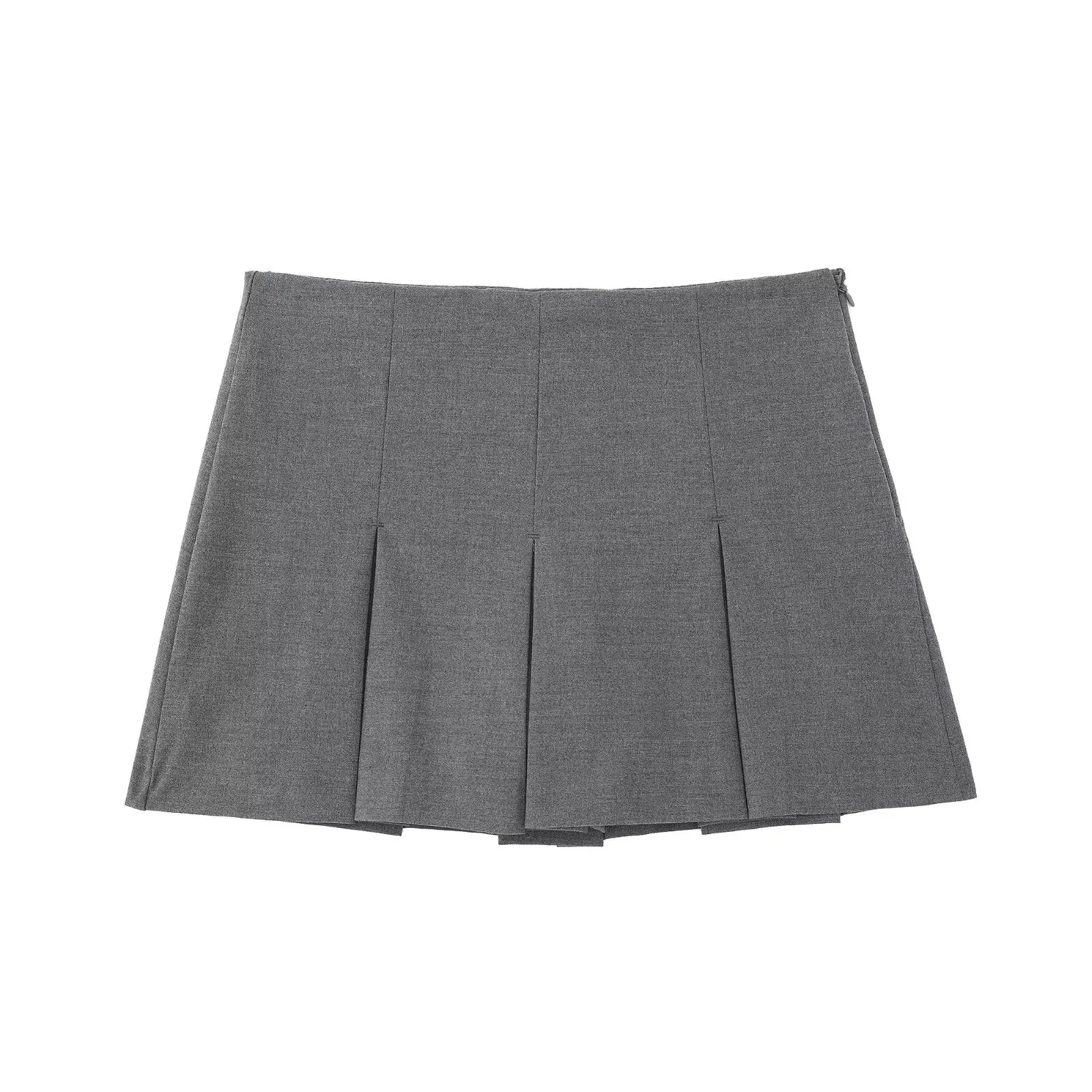 Women High Waist Wide Pleats Design Slim Shorts Skirts Female Side Zipper Culottes Hot Shorts Chic Pantalone Cortos P2576