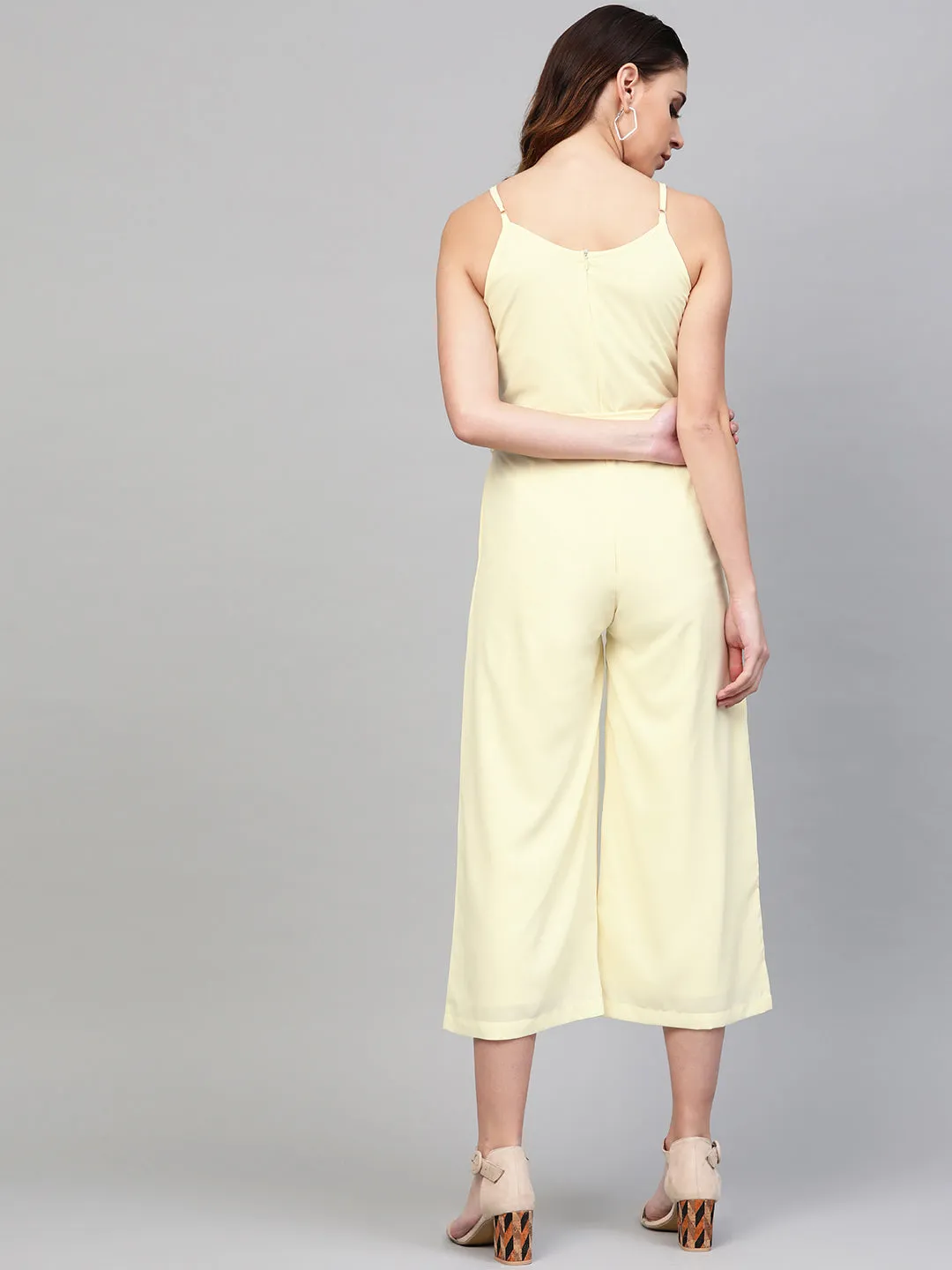 Women Off-White Strappy Jumpsuit