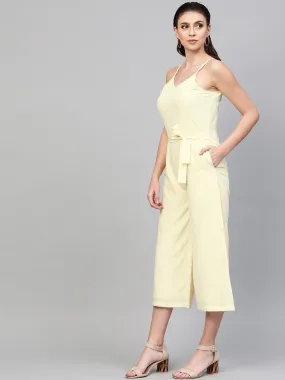 Women Off-White Strappy Jumpsuit