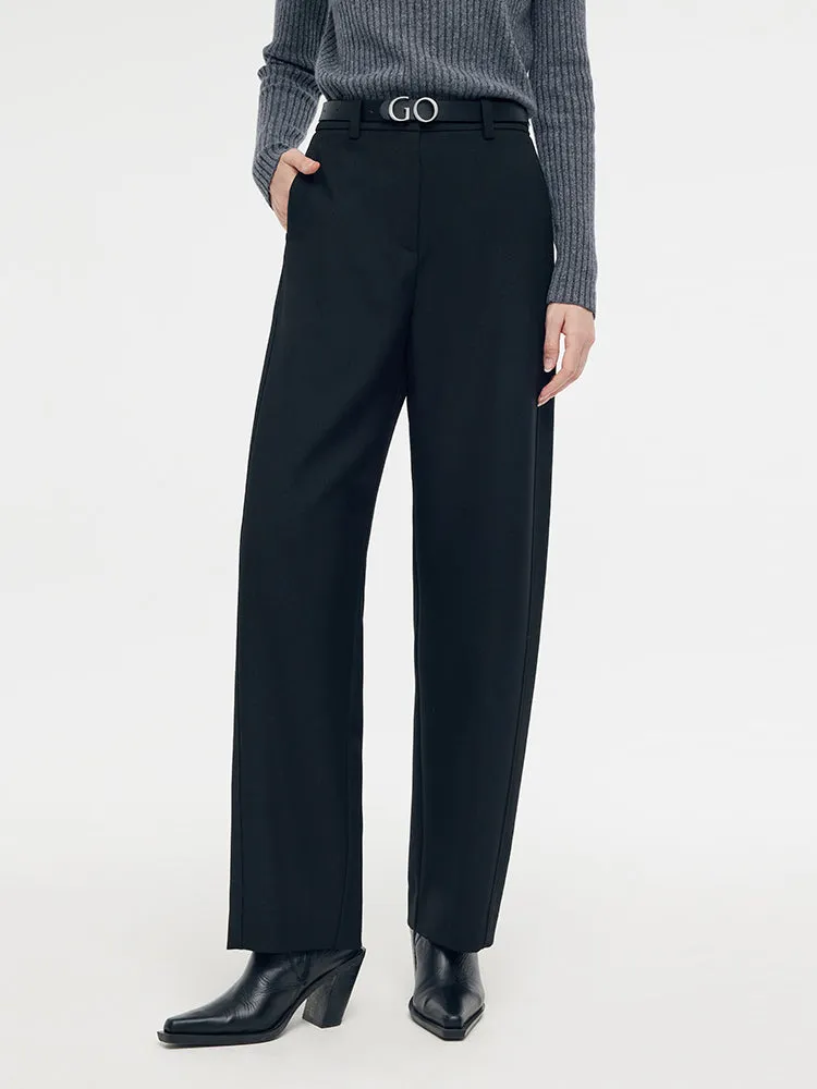 Wool Blend Women Full Length Pants