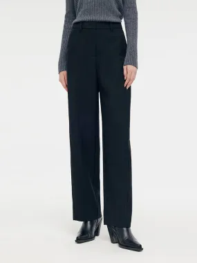 Wool Blend Women Full Length Pants