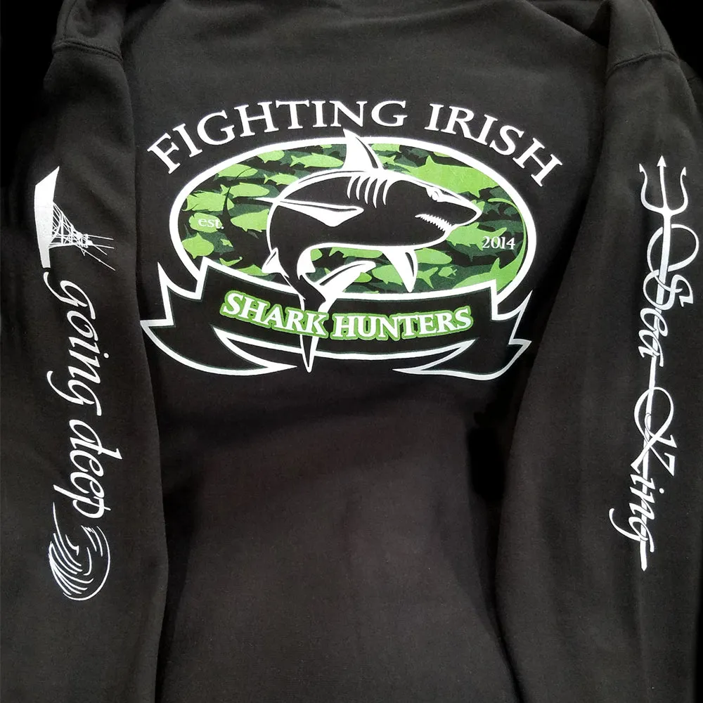 Youth Black Fighting Irish Shark Hunters  Pullover