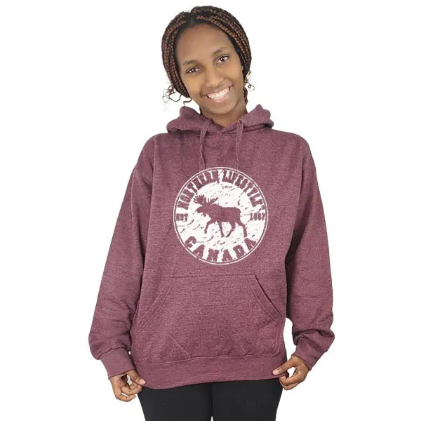 Youth Fleece hoodie Sweatshirt With Moose Lifestyle design.